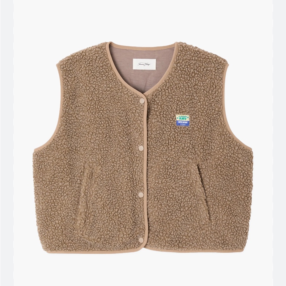 American Vintage Kids Beige/Tan Sherpa Fleece Vest